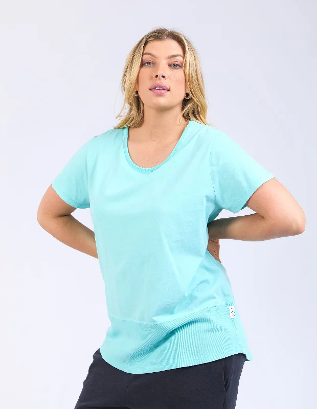 luxury women's topsElm Rib S/S Tee Tonic Blue