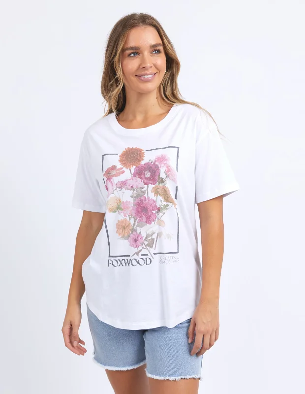 women's tops with embroidery detailsFoxwood In Bloom Tee White