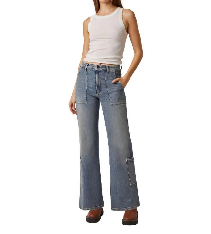 women's denim jeans for formal eventsHudson High Rise Wide Leg Jean In Light Savona Wash