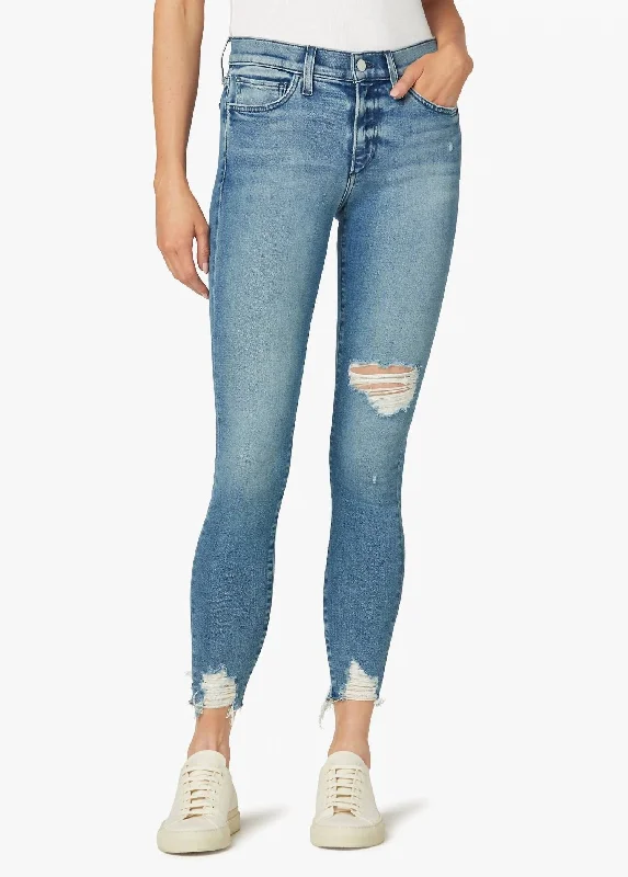 women's denim jeans for petite womenIcon Ankle With Chewed Hem Jean In Rookie