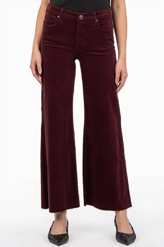 women's denim jeans with animal printsMeg High Rise Mini Cord Jeans In Dark Plum