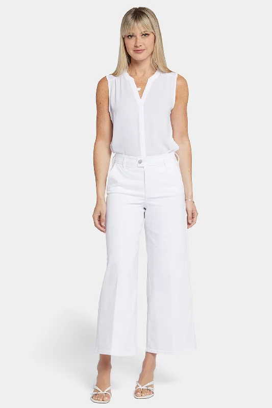 women's denim jeans for a glamorous eveningMona Wide Leg Trouser Ankle Jeans  - Optic White