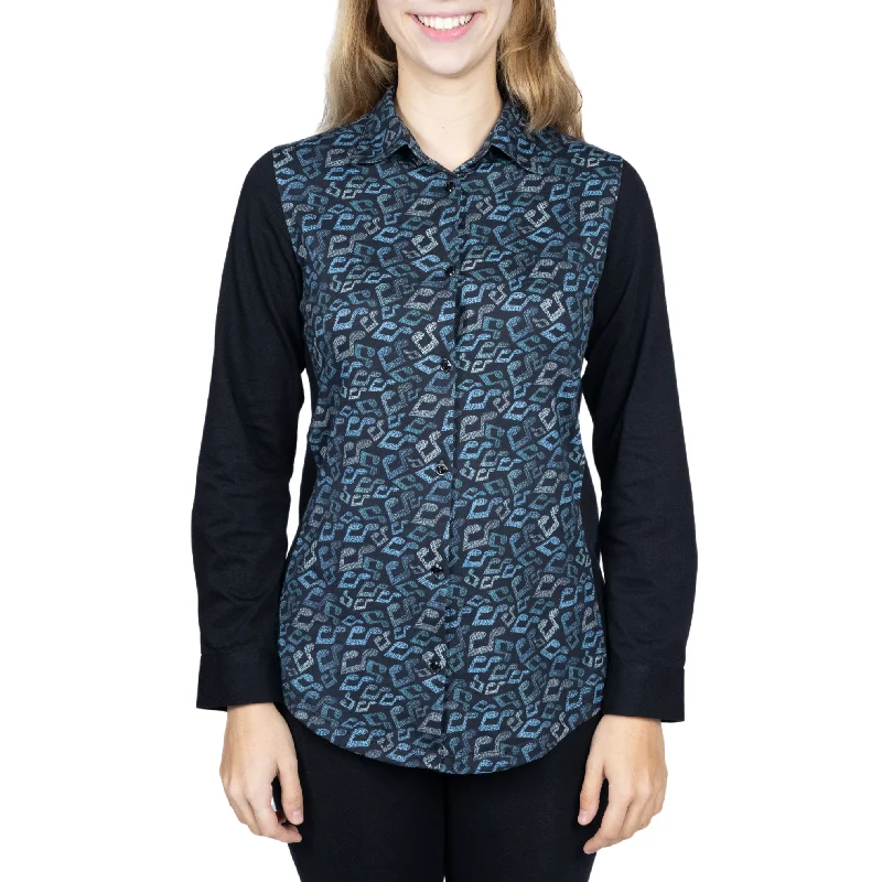 women's tops for those who want to stay on top of the latest fashion trends and wear pieces that are both stylish and on-trendMusical Notes Button-Up Top