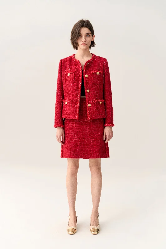 modern women's coatsPatch-pocket Tweed Jacket