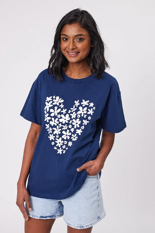 women's tops for those who want to add a bit of flair and personality to their looksShine On Label Daisy Delights Tee Midnight