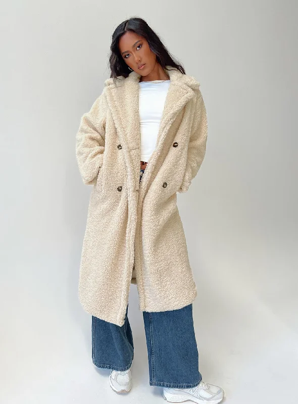 women's coats with beadwork accentsSonoma Teddy Coat Beige