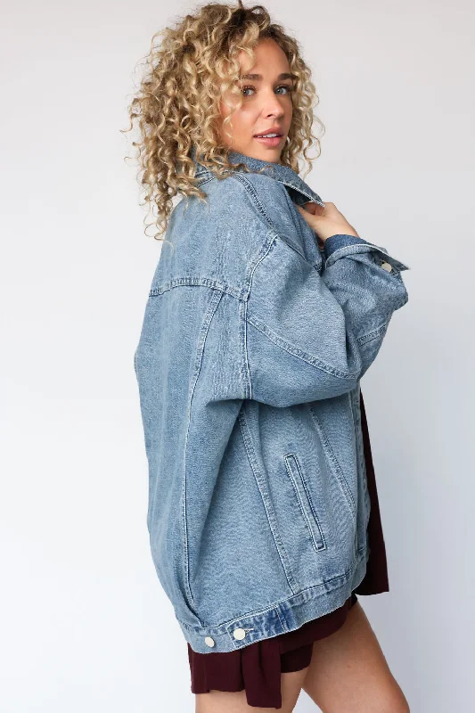 women's tops with bell sleevesThe Foxy Club Denim Jacket