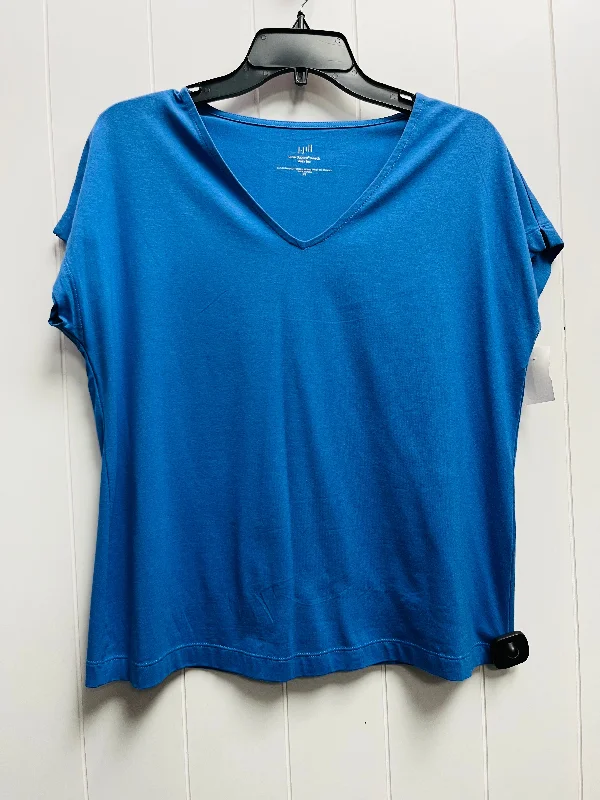 women's tops for those who love to dress up their casual looks with stylish topsTop Short Sleeve Basic By J. Jill In Blue, Size: Xs