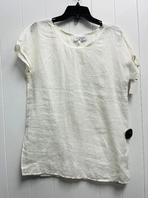 women's tops with beading accentsTop Short Sleeve By Laundry In White, Size: S