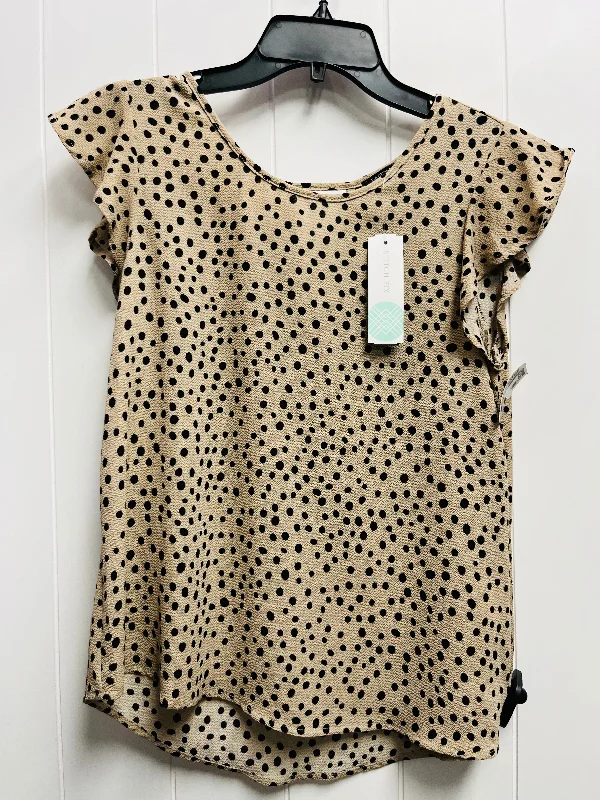 silk women's topsTop Short Sleeve By papermoons In Animal Print, Size: Xs