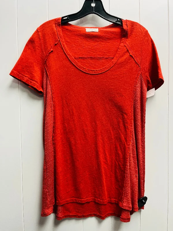 trendy women's topsTop Short Sleeve By T.la In Orange, Size: Xs