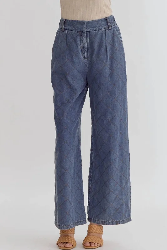 women's denim jeans for formal eventsTop Stitch Jean In Denim Blue