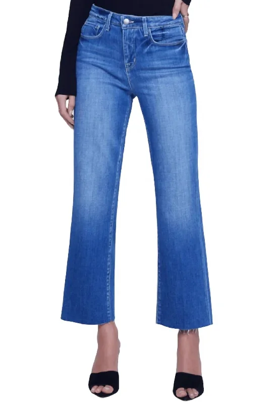 women's denim jeans with lace trimWanda Crop Wide Leg Jean In Bordello