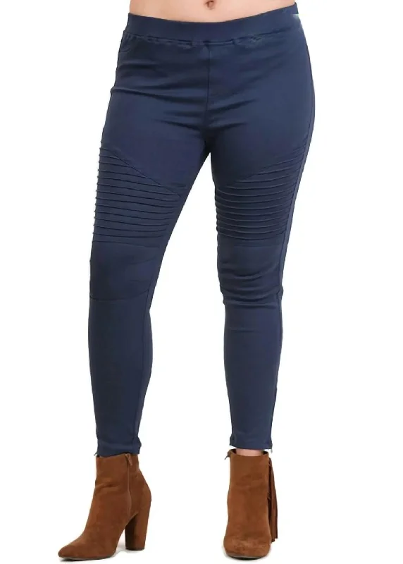 women's acid-washed denim jeansWashed Moto Jegging In Navy