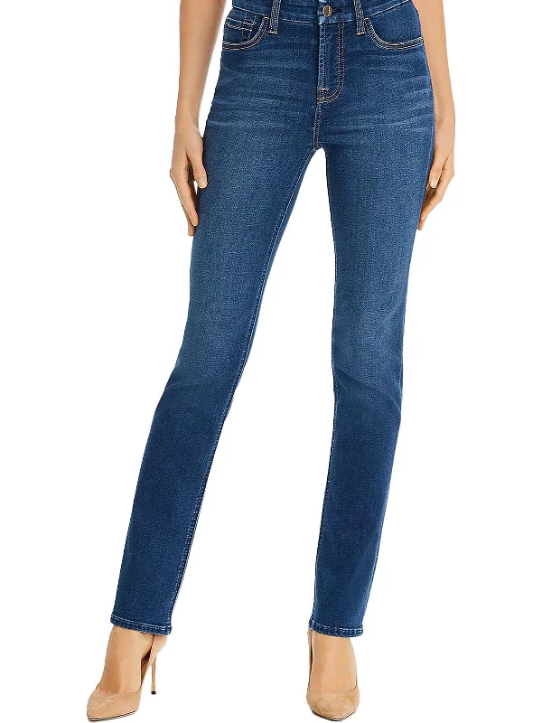 women's denim jeans for a chic appearanceWomens Mid-Rise Denim Straight Leg Jeans